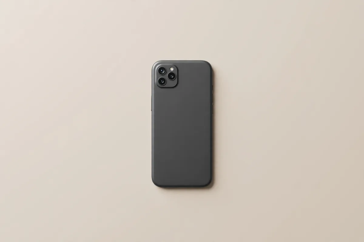 A smartphone lying face down