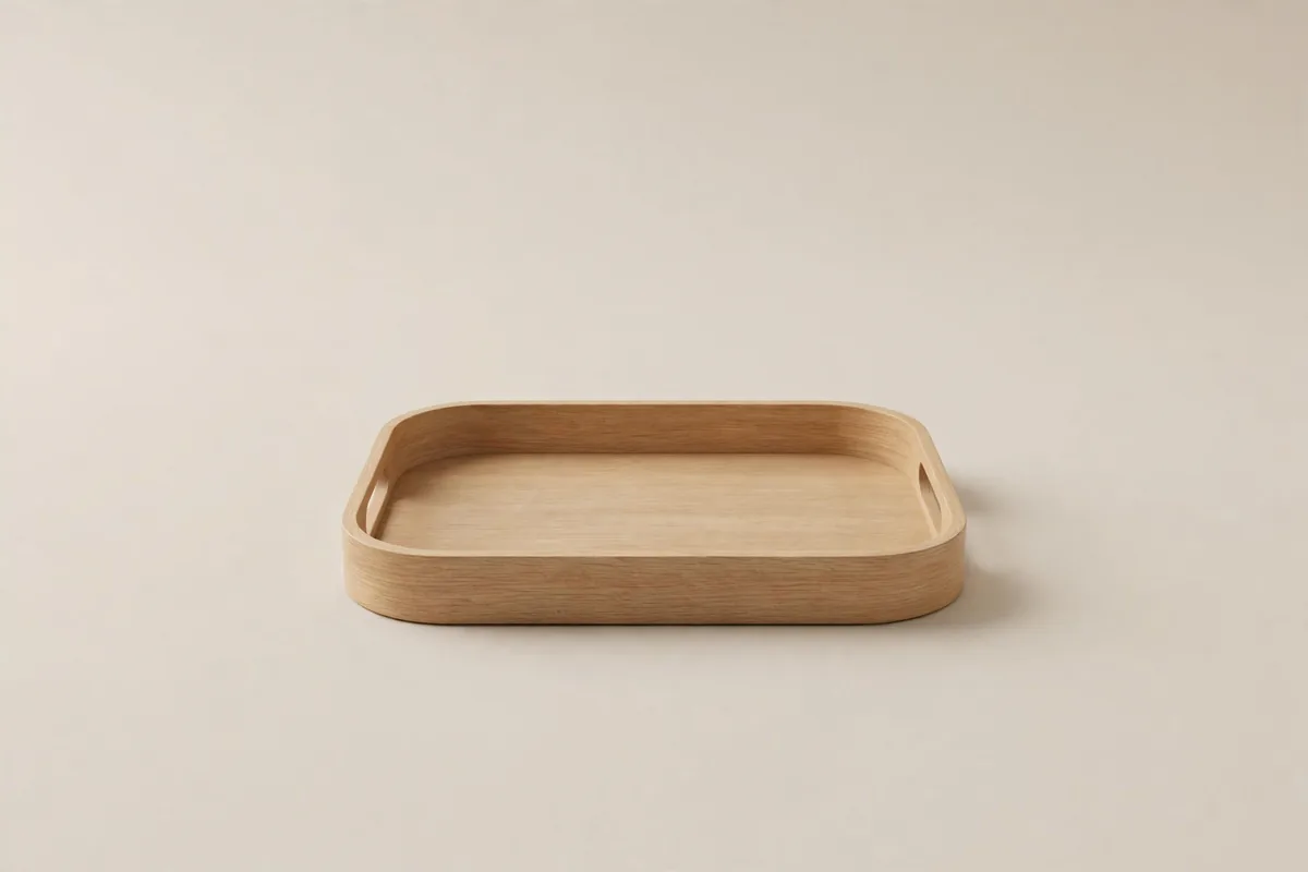 An empty wooden tray