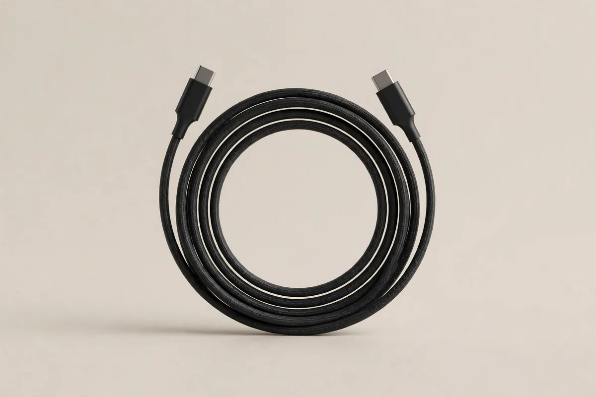An unplugged cable neatly coiled